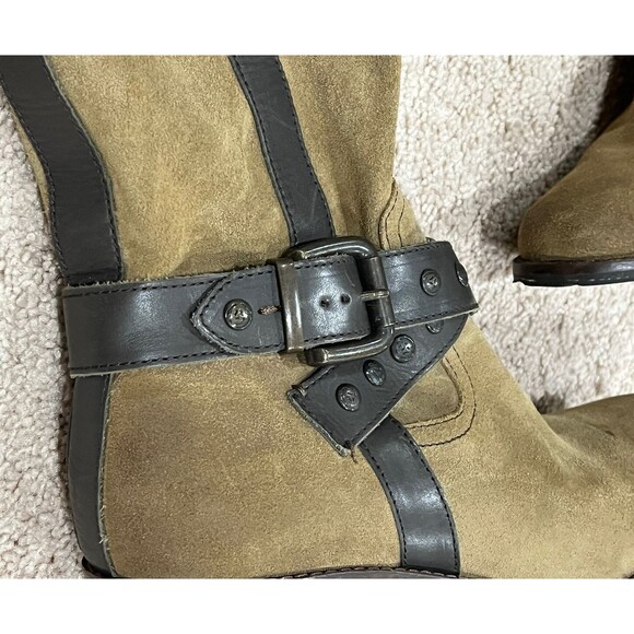 OTBT Brule Women's 10M Suede Leather Knee-High Boots Heel Side-Zip - Picture 2 of 10